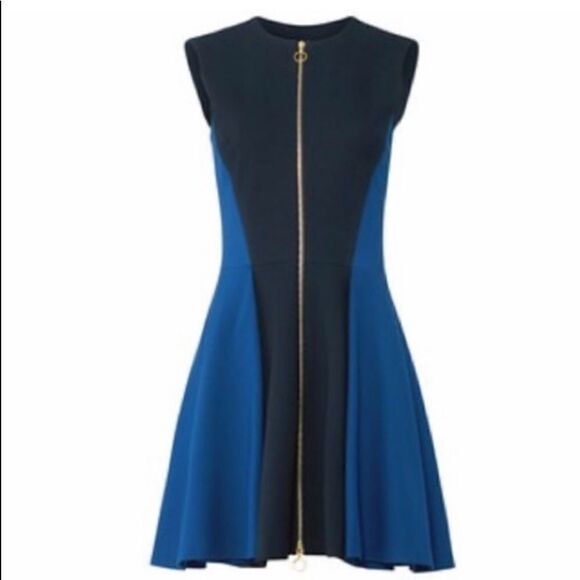 Chic NWT Elie Tahari Zip Front Scuba Fit & Flare Dress - Picture 3 of 6